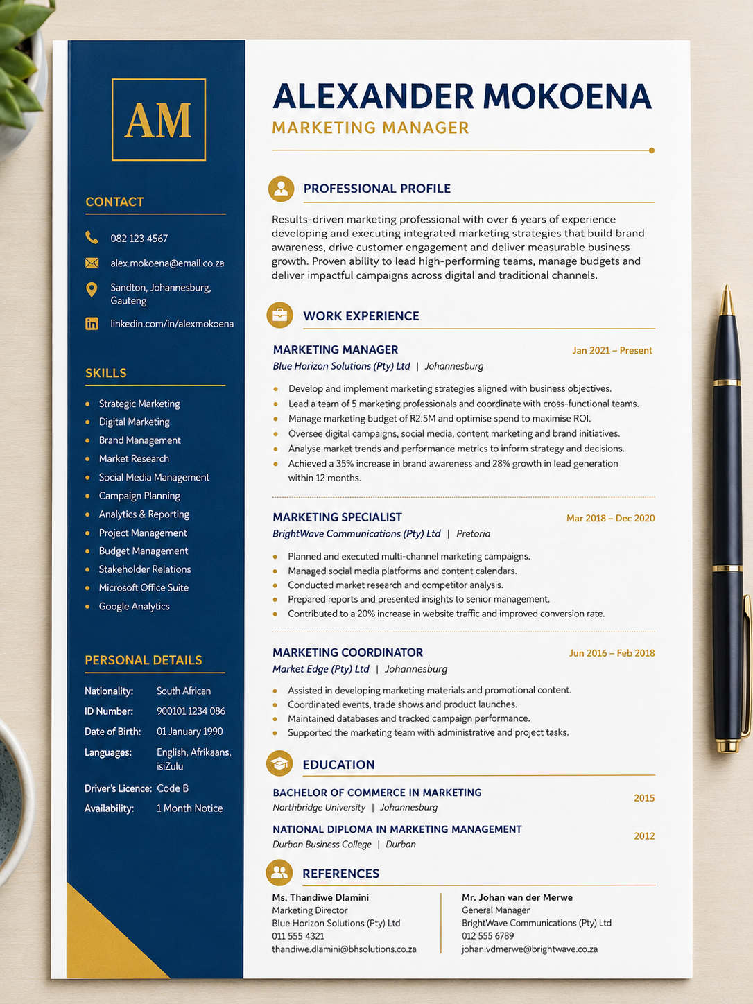 Professional cover letter example for a Marketing Coordinator position