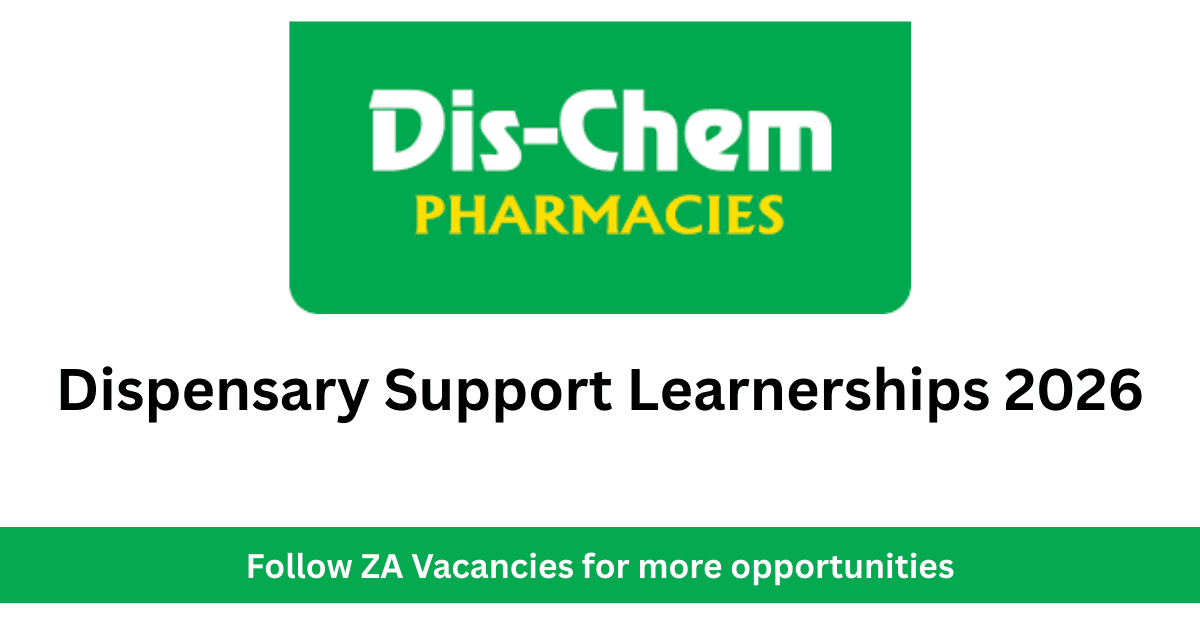 Dispensary Support Learnerships 2026 | Pharmacy Learnerships SA