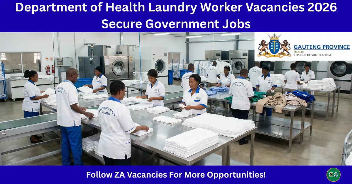 Department of Health Laundry Worker Vacancies 2026 at Masakhane Provincial Laundry
