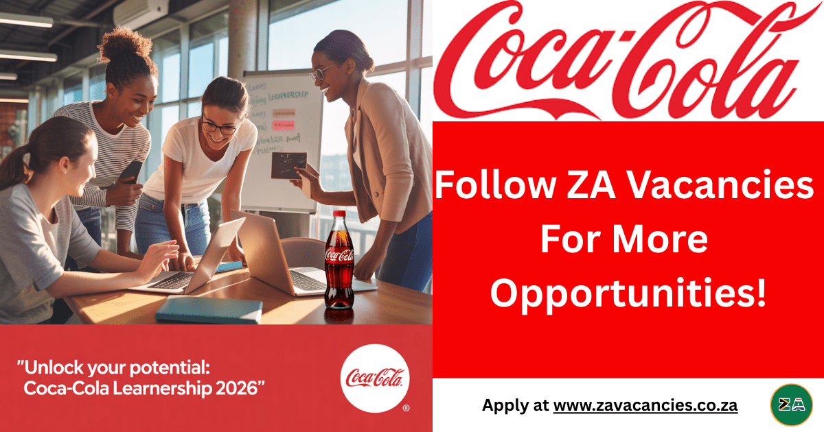 Coca-Cola Learnership 2026 HR administration trainees in office environment, apply at zavacancies.co.za South Africa