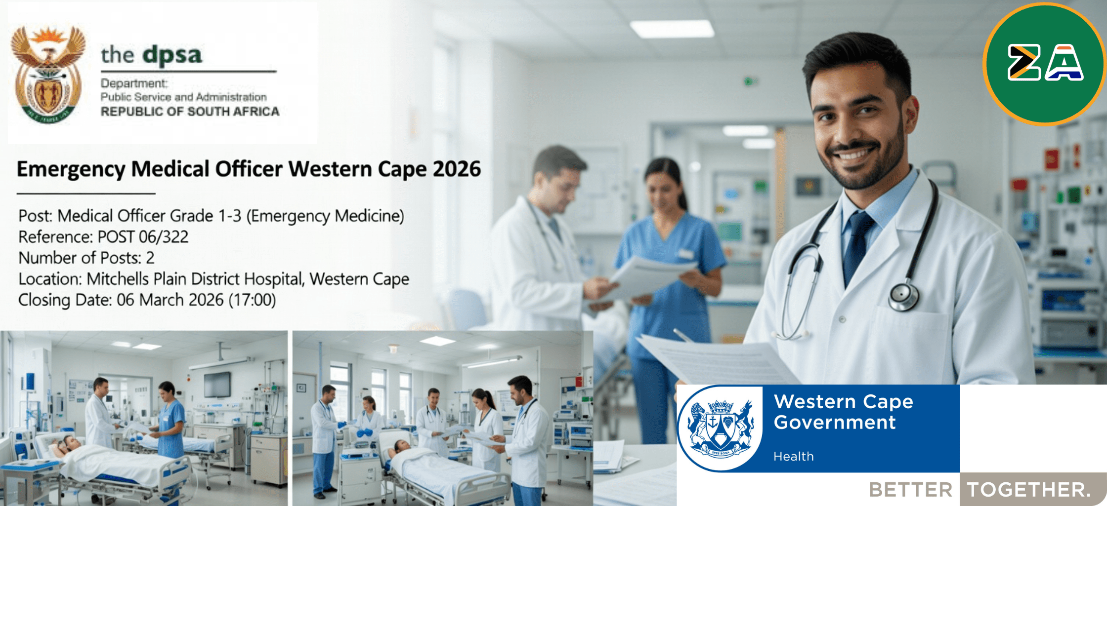 Medical team collaborating in the emergency department at Mitchells Plain Hospital