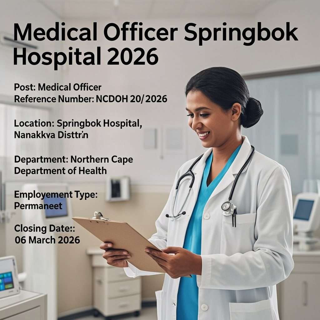 Medical Officer at Springbok Hospital examining patient in Northern Cape public hospital