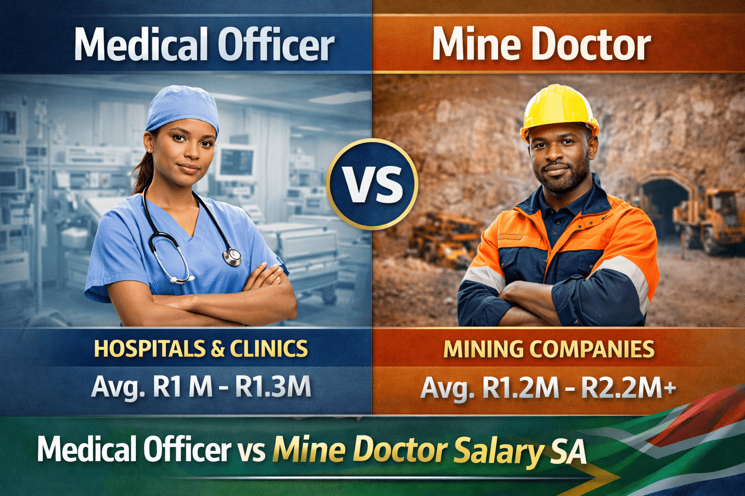 Medical Officer vs Mine Doctor salary South Africa comparison hospital doctor vs mining doctor salaries