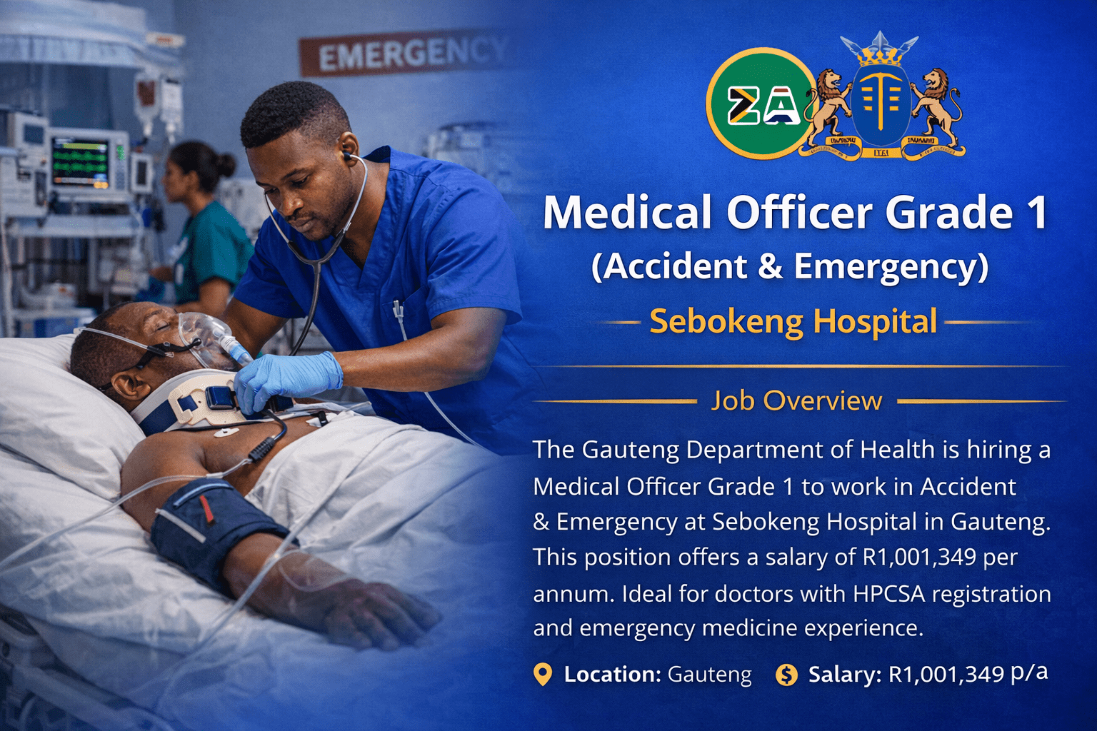 Urgent High Paying Medical Officer Grade 1 Job at Sebokeng Hospital