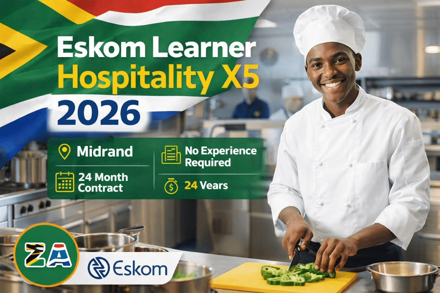 Eskom Learner Hospitality X5 24 Months FTC Midrand 2026