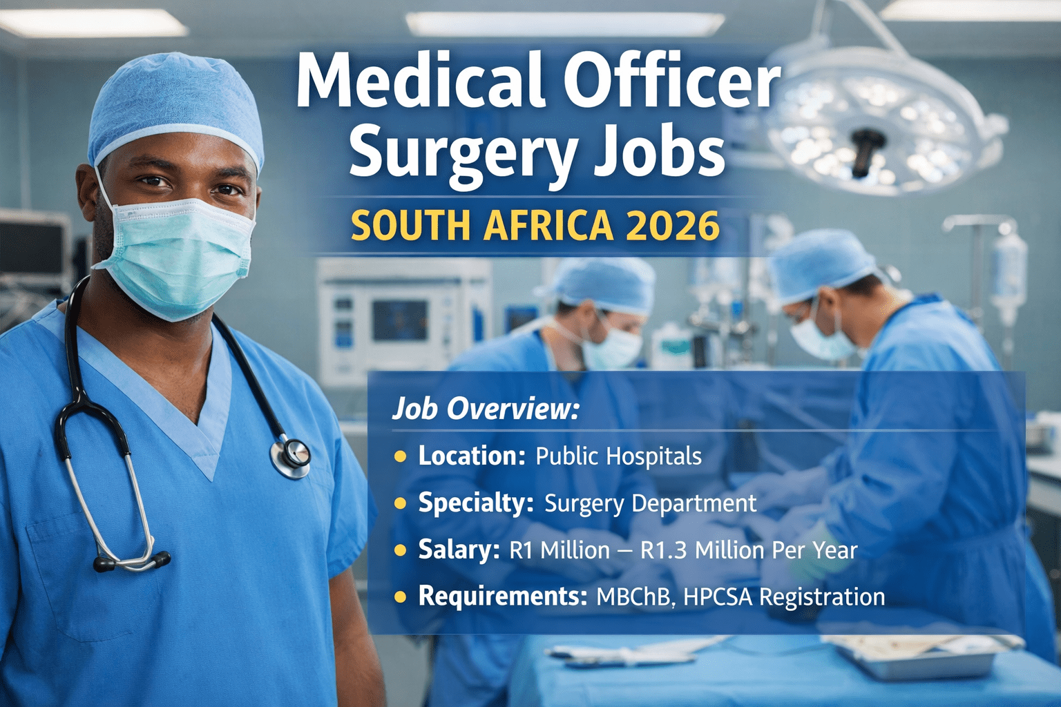 Medical Officer Surgery Jobs South Africa 2026 government hospital surgery department
