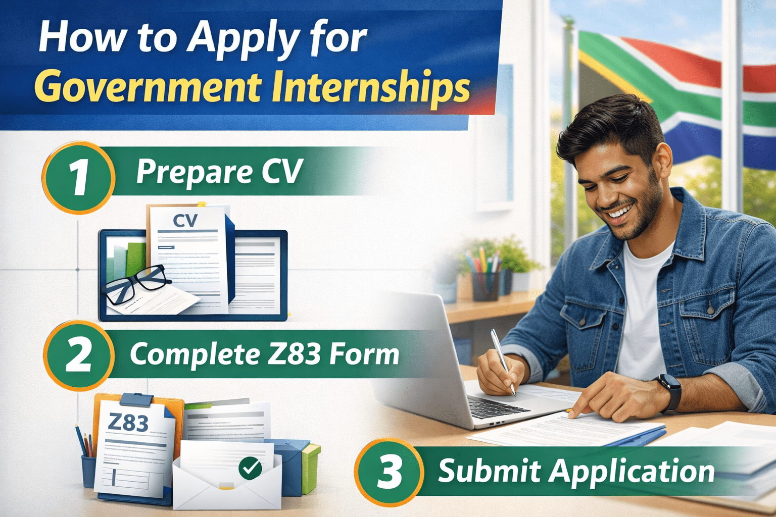 how to apply for government internships in South Africa