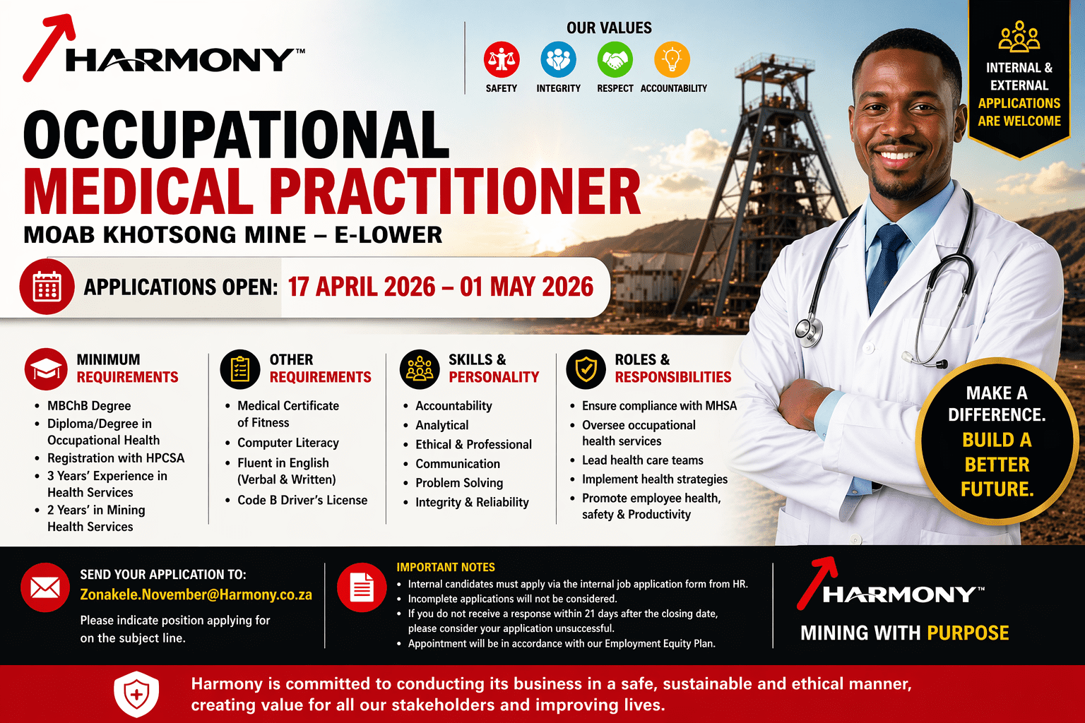 Occupational MO Practitioner Harmony Mine