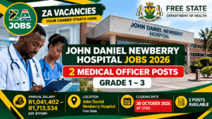 John Daniel Newberry Hospital Jobs 2026 – Exciting 2 Medical Officer Posts